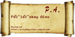 Pölöskey Alex névjegykártya